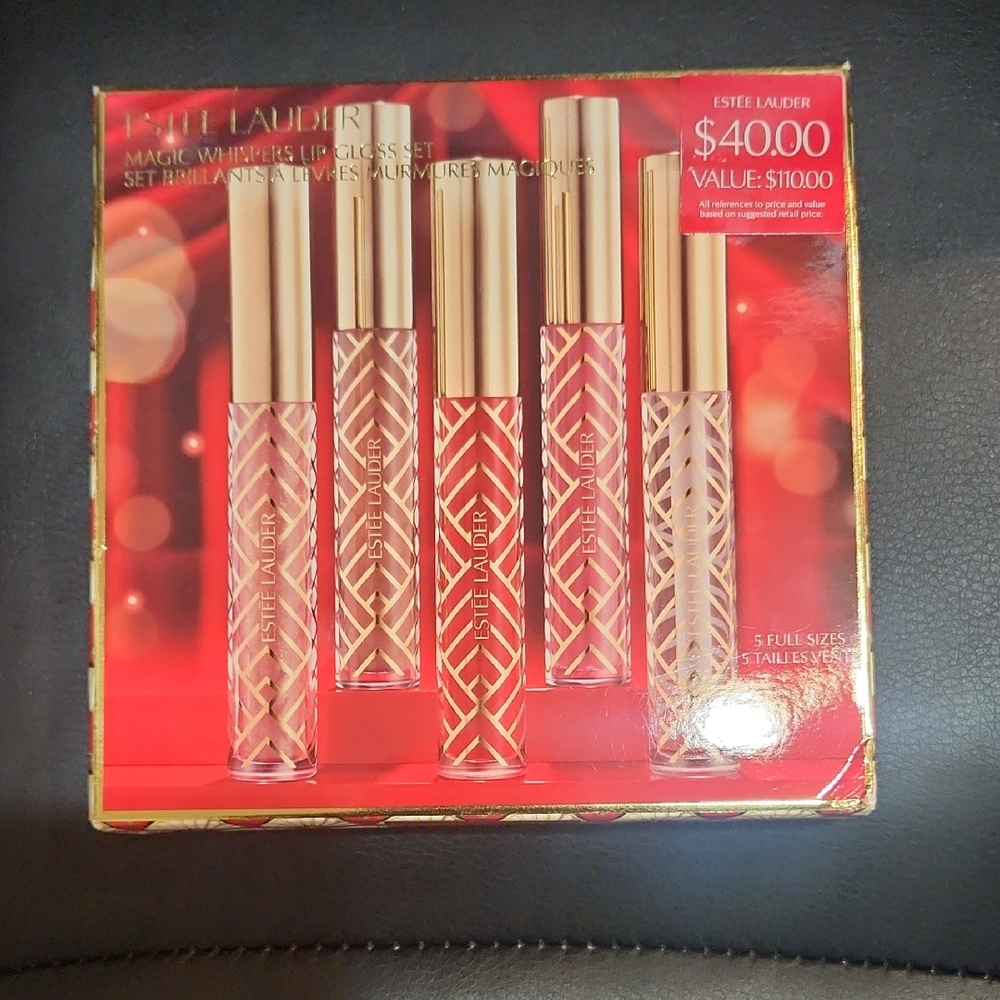 Estee Lauder Magic Whispers Lip Gloss Set - 5 full Size Lip Glosses